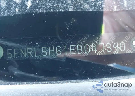 2014 Honda Odyssey Ex-L из США, поврежденный, VIN 5FNRL5H61EB047390